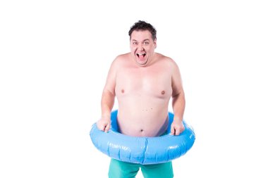 Komik şişman adam ve tatiller. Deniz tatili.