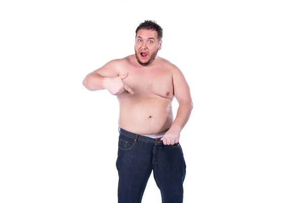 Grappige Dikke Man Mannelijke Gezondheidsproblemen — Stockfoto