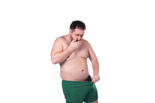 Grappige Dikke Man Mannelijke Gezondheidsproblemen — Stockfoto