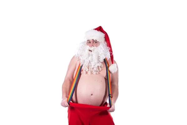 Party Und Urlaub Lustige Weihnachtsmänner Und Ein Wochenende — Stockfoto