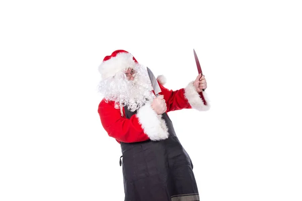Babbo Natale Divertente Sta Preparando Cena — Foto Stock
