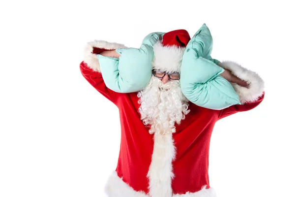 Riposati Babbo Natale Divertente Sonno Cuscini — Foto Stock