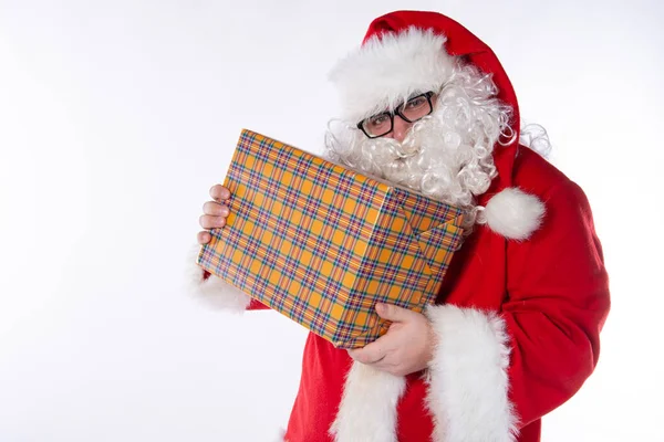 Presentes Engraçado Papai Noel — Fotografia de Stock