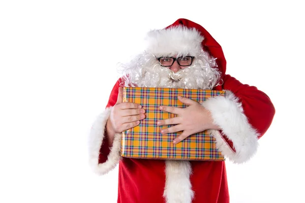 Presentes Engraçado Papai Noel — Fotografia de Stock