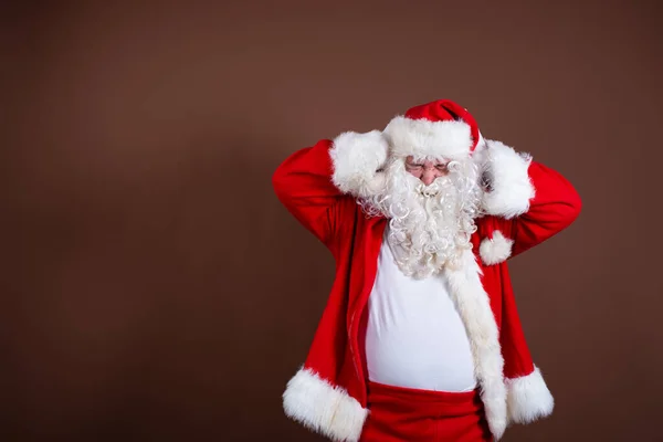 Αστείος Άγιος Βασίλης Και Προβλήματα Υγείας Των Ανδρών — Φωτογραφία Αρχείου
