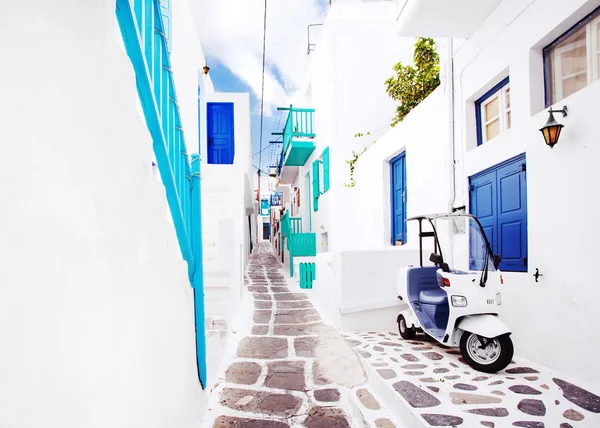 Straße in mykonos, griechenland. — Stockfoto