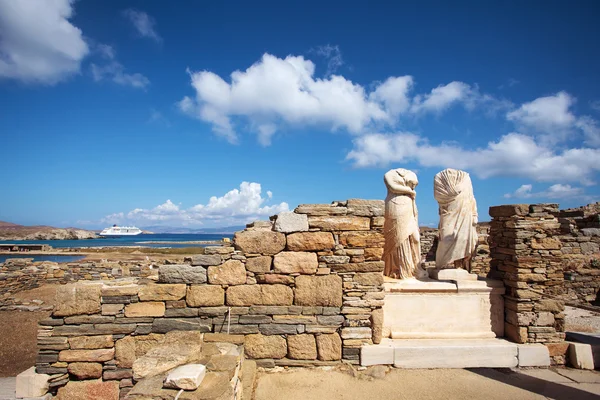 Ruïnes van Cleopatra huis in Delos, Griekenland — Stockfoto