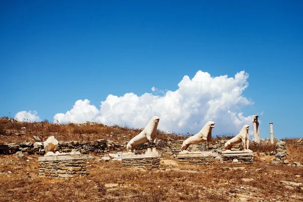 Terrace of the Lions in Delos, Greece — Stock Photo, Image