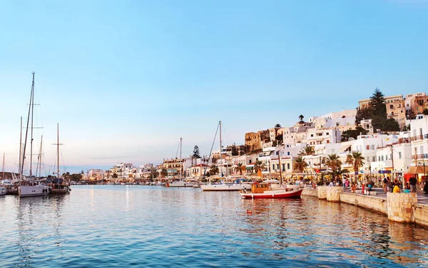 Naxos cidade velha por do sol, Grécia . — Fotografia de Stock