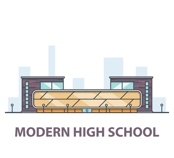 Gymnasialgebäude. skizzieren moderne Vektorillustration. — Stockvektor
