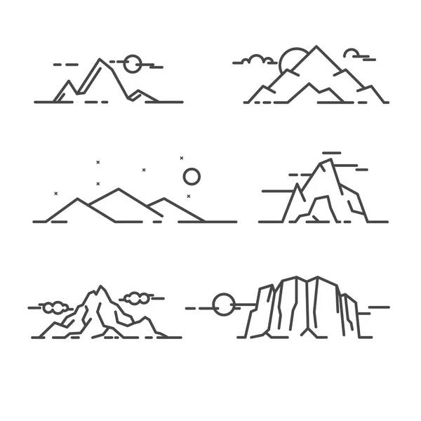 Vector linear mountains. — Stock Vector