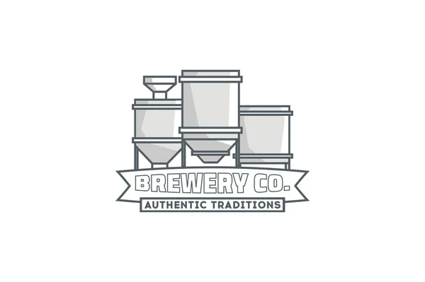 Línea cervecería co. logo. vector de stock . — Archivo Imágenes Vectoriales