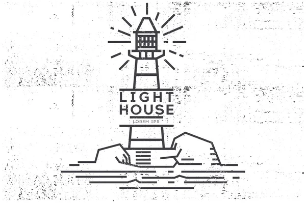 Vintage label - east lighthouse. Stock vector. — Stock Vector