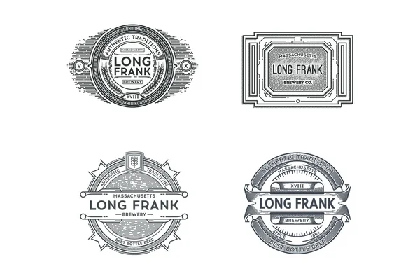 Set of Retro Vintage Beer Badges, Logos. Vector Illustration — Stock Vector