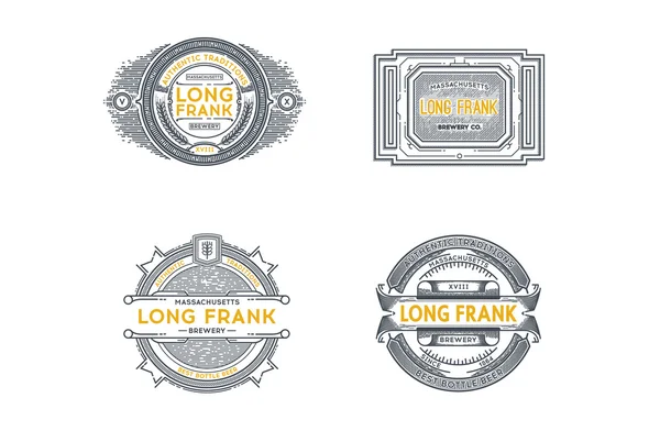 Set de insignias de cerveza retro vintage, etiquetas, logotipos. vector de stock . — Vector de stock
