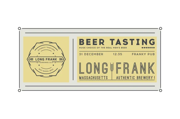 Modelo de cartão de convite de cor vintage. Logotipo de cervejaria . —  Vetores de Stock
