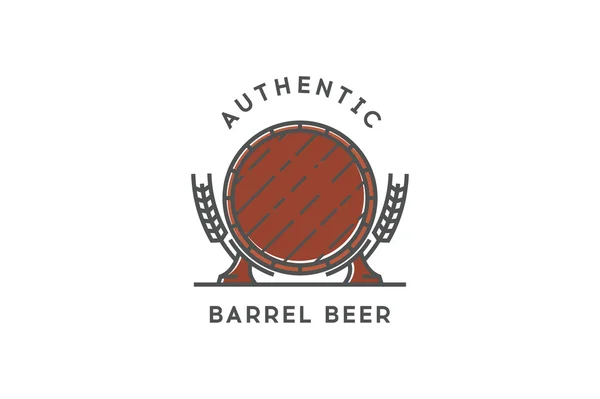 ビールのロゴを行します。本格的な樽。株式ベクトル. — ストックベクタ