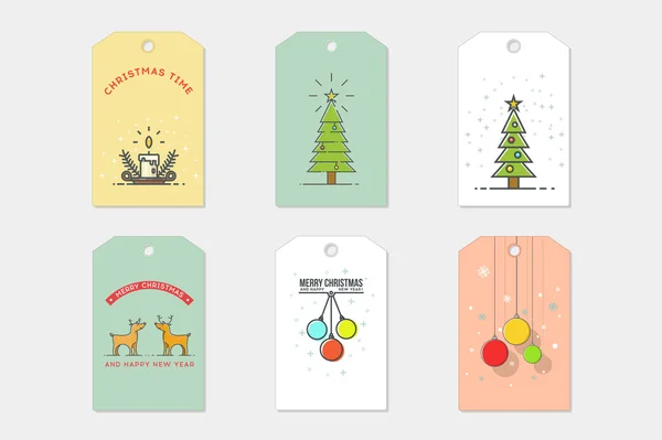 Conjunto de tarjetas de Navidad. vector de stock . — Vector de stock
