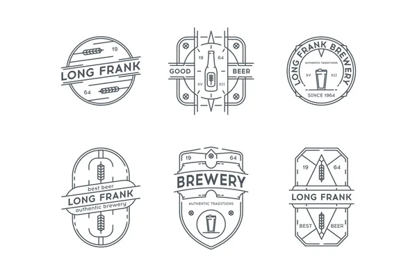 Conjunto de rótulos de cerveja Hipster Vintage, logotipos, emblemas . —  Vetores de Stock