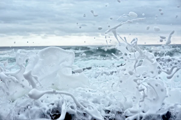 Splashes of foam - closeup — Stock Photo, Image