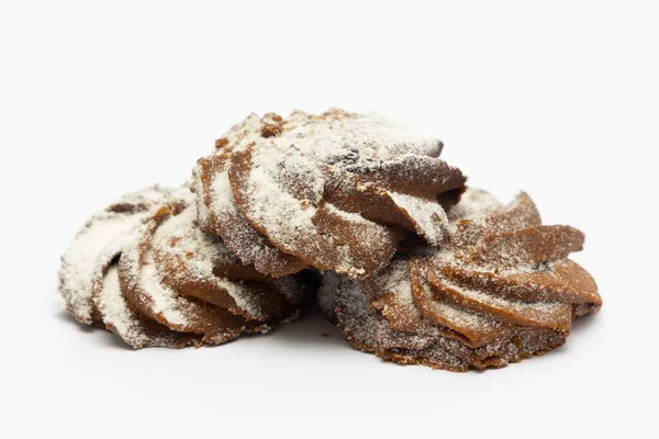 Chocolateshortbread Cookies White Background — Stock Photo, Image