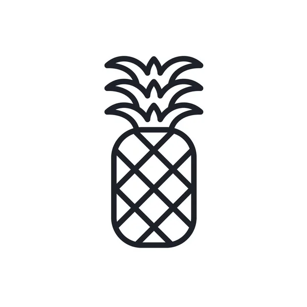 Icône d'ananas. Icône vectorielle linéaire, contour, forme, contour isolé sur fond blanc. Ligne mince. Design minimaliste moderne. Fruits. — Image vectorielle