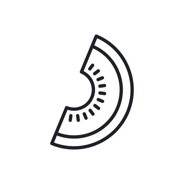 Икона дыни. Векторная линейная иконка, контур, форма, контур изолированы на белом фоне. Тонкая линия. Современный минималистичный дизайн. Плоды. — стоковый вектор