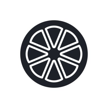 Citrus meyve ikonu. Siyah izole bir siluet. Katı simgeyi doldur. Modern minimalist tasarım. Vektör çizimi. Meyveler