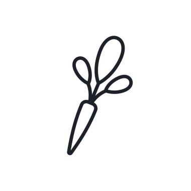 Yabanturpu ikonu. Vektör doğrusal simgesi, kontur, şekil, beyaz arkaplan üzerinde izole edilmiş dış hat. İnce çizgi. Modern minimalist tasarım. Sebzeler