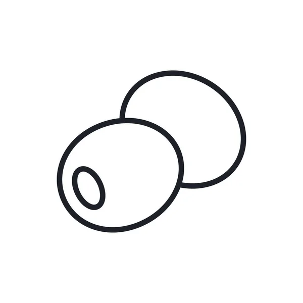 Оливковая икона. Векторная линейная иконка, контур, форма, контур изолированы на белом фоне. Тонкая линия. Современный минималистичный дизайн. Овощи — стоковый вектор
