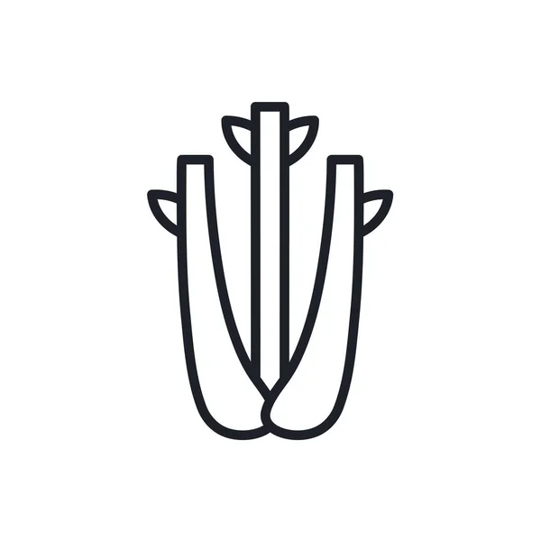 Значок сельдерея. Векторная линейная иконка, контур, форма, контур изолированы на белом фоне. Тонкая линия. Современный минималистичный дизайн. Овощи — стоковый вектор