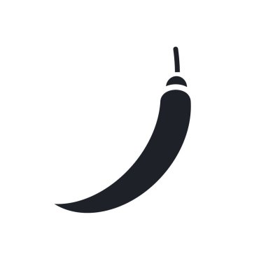 Chili biberi ikonu. Siyah izole bir siluet. Katı simgeyi doldur. Modern tasarım. Vektör çizimi. Sebzeler