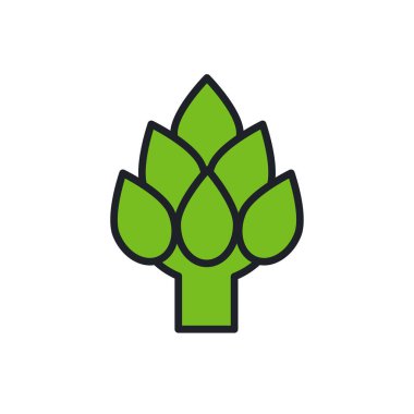 Enginar ikonu. Doğrusal renk simgesi, kontür, şekil, beyaz üzerine izole edilmiş çizgi. İnce çizgi. Modern tasarım. Sebzelerin vektör çizimleri.