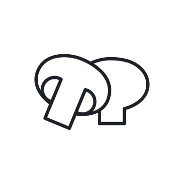 Şampiyon ikonu. Vektör izole edilmiş doğrusal şekil çizgisi. İnce çizgi. Modern kabartma tasarımı. Mantarlar. Yiyecek malzemeleri..