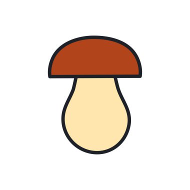 Porcini cep ikonu. Vektör izole edilmiş doğrusal renk simgesi şekil hatları. İnce çizgi. Modern kabartma tasarımı. Mantarlar. Yiyecek malzemeleri..