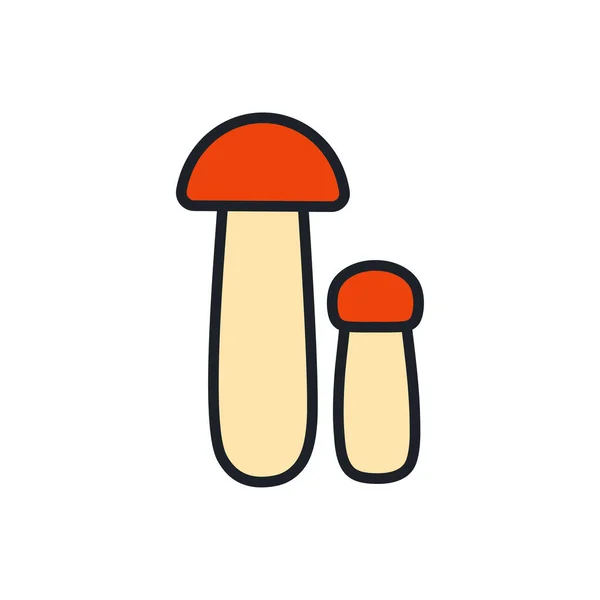 Icône bolet capuchon orange. contour de forme d'icône de couleur linéaire isolée vectorielle contour. Ligne mince. Design glyphe moderne. Des champignons. Les ingrédients alimentaires. — Image vectorielle