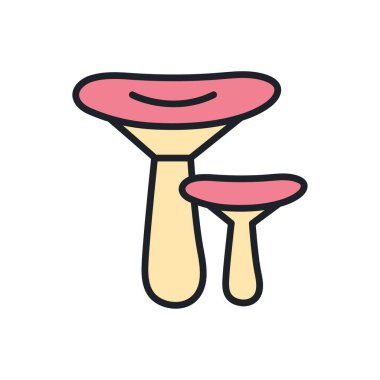Russula ikonu. Vektör izole edilmiş doğrusal renk simgesi şekil hatları. İnce çizgi. Modern kabartma tasarımı. Mantarlar. Yiyecek malzemeleri..