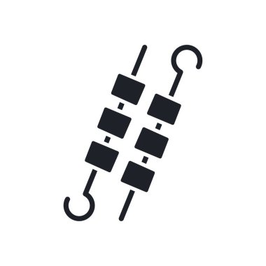 Barbekü bbq şişleri silueti. Siyah soyutlanmış siluetler. Katı simgeyi doldur. Modern kabartma tasarımı. Vektör çizimi. Et ürünleri. Yiyecek malzemeleri.