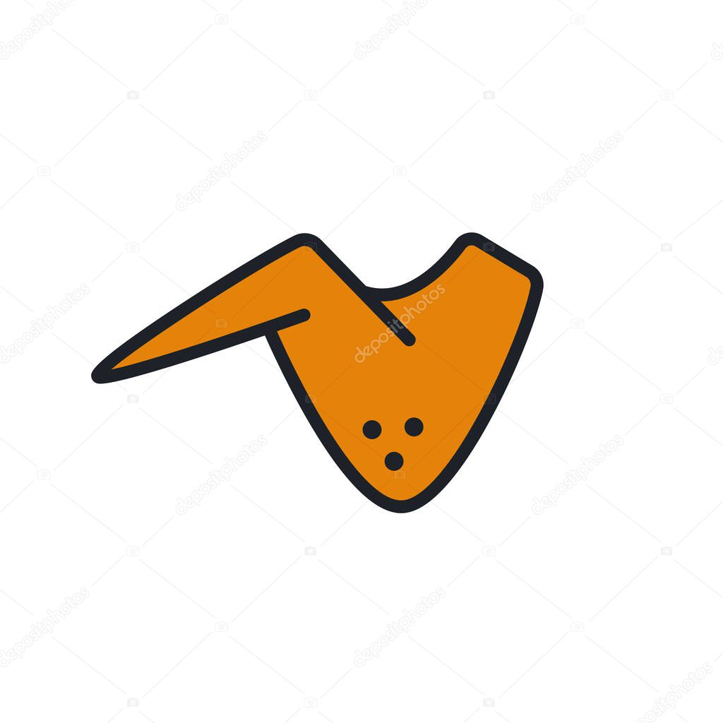 Chicken wings icon. Vector isolated linear colour icon contour shape outline. Thin line. Modern glyph design. Meat products and poultry. Food ingredients