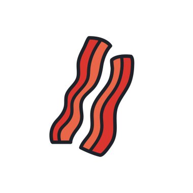 Pastırma soyma ikonu. Jambon ikonu. Vektör izole edilmiş doğrusal renk simgesi şekil hatları. İnce çizgi. Modern kabartma tasarımı. Et ürünleri. Yiyecek malzemeleri.