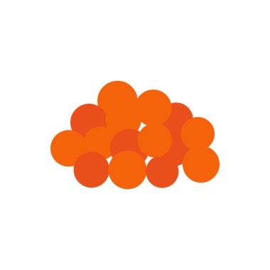 Kırmızı havyar ikonu. İzole edilmiş düz renk simgesi. Vektör çizimi. Balık ve deniz ürünleri. Yiyecek malzemeleri.