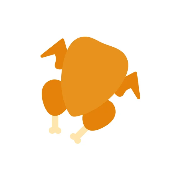 Tavuk göğsü tavuk kanadı tavuk bacağı ikonu. İzole edilmiş düz renk simgesi. Vektör çizimi. Et ürünleri ve kümes hayvanları. Yiyecek malzemeleri. — Stok Vektör