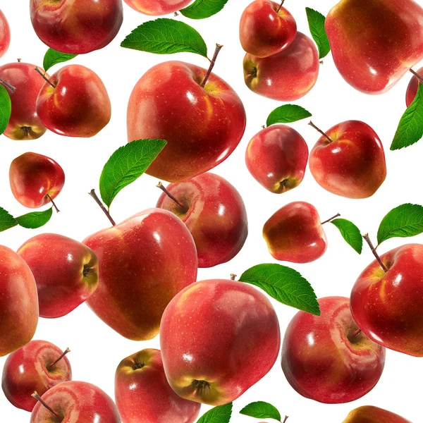 Seamless pattern with apples on the white background. — Stock Photo, Image