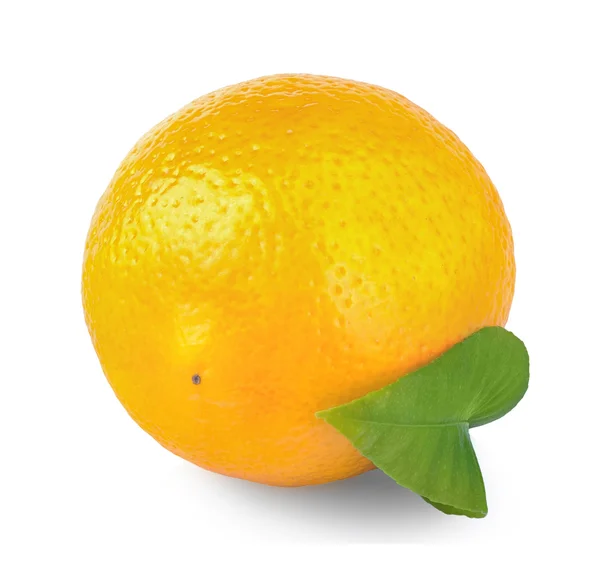 Lemon with leaf on a white background. — Stock Photo, Image