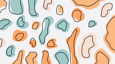 Modern kolaj tarzında minimum organik şekillerin soyut şablon tasarım arka planı bileşimi. Vektör illüstrasyonu