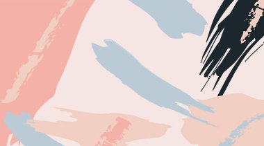 Modern kolaj tarzında minimum organik şekillerin soyut şablon tasarım arka planı bileşimi. Vektör illüstrasyonu