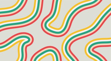 Pastel renklerde düzensiz dalga çizgileri olan soyut vektör arkaplan tasarımı