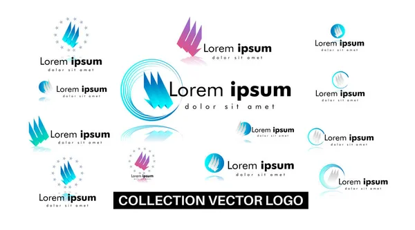 Set Kollektion Logo Design Flügelform Symbol Oder Symbol Für Das — Stockvektor