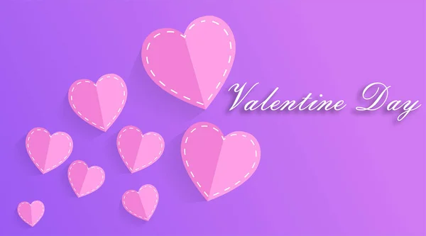 Hintergründe Zum Valentinstag Design Papierschnitt Stil Vektorillustration — Stockvektor