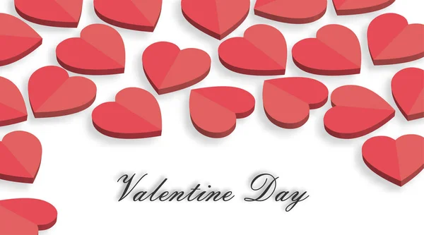 Дни Святого Валентина Трехмерный Векторный Дизайн Сердца — стоковый вектор